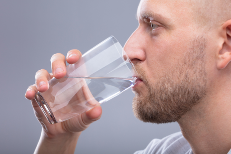 Man drinking water