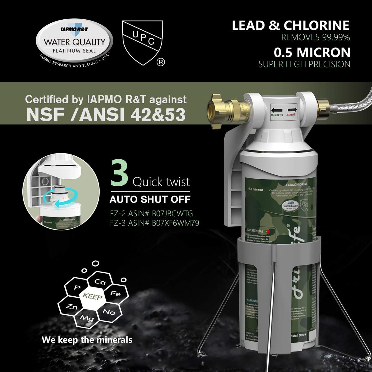 FRIZZLIFE MV99 RV Water Filter-NSF 42&53 Certified