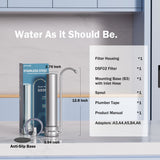 Frizzlife SS99 Countertop Water Filter System, Stainless Steel Faucet Water Filtration for 8000 Gallons, 0.5 Micron NSF Certified Elements Reduces 99.99% Lead, Chlorine, Heavy Metals, Bad Taste & Odor