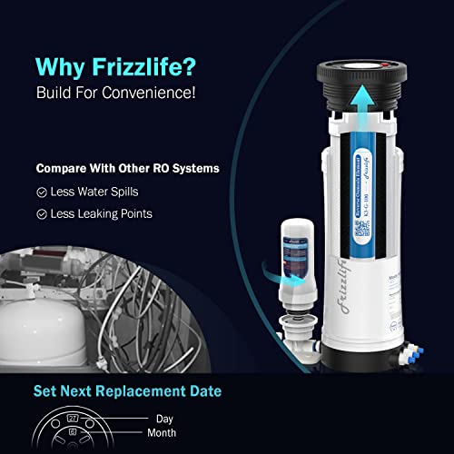 Frizzlife 100GPD Sistema de agua de ósmosis inversa con alcalina y remineralización, RO-K3-A 