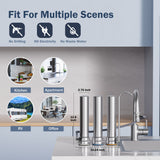 Frizzlife TS99 Countertop Water Filter System, 9-Stage Stainless Steel Faucet Water Filtration, 0.5 Micron NSF Certified Elements Reduces 99.99% Lead, Chlorine, Heavy Metals, Bad Taste & Odor