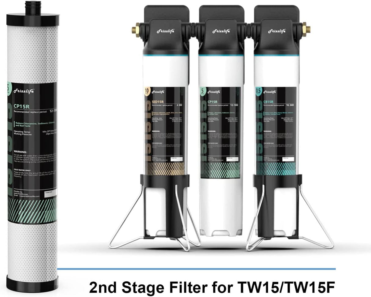 Frizzlife CP15R (2. Stufe) Ersatzfilterpatrone für TW15 Untertisch-Wasserfilter