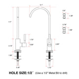 Grifo de filtro de agua Frizzlife RO - El grifo de agua potable se adapta a la mayoría de los sistemas de ósmosis inversa y sistema de filtración de agua-SUS304 acero inoxidable, negro