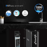 Frizzlife 1000 GPD Sistema de agua de ósmosis inversa sin tanque, PD1000-TAM4 