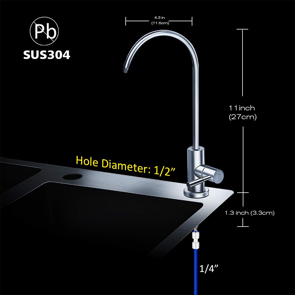 El grifo del filtro de agua Frizzlife RO se adapta a la mayoría de los sistemas de filtración de agua potable y ósmosis inversa 