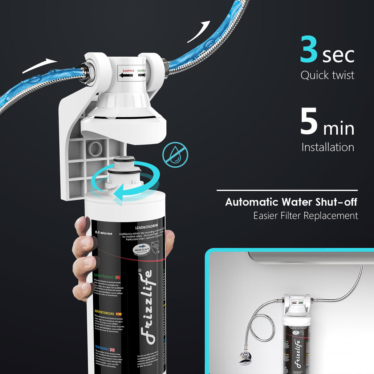 Frizzlife MK99 Under Sink Water Filter