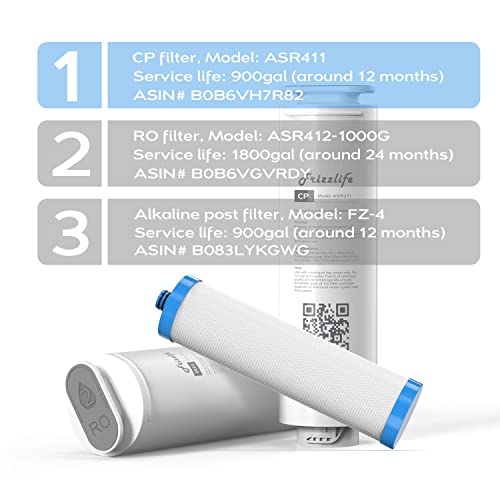 FRIZZLIFE ASR411 Replacement Filter Cartridge for PD1000-TAM4 Reverse Osmosis System (1st Stage)